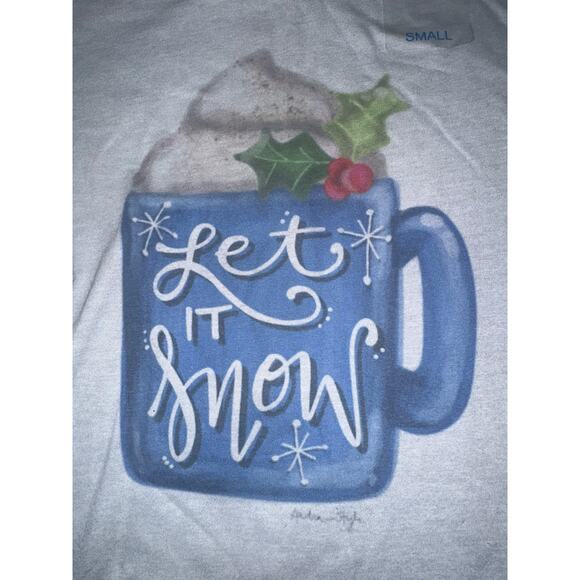 Lucky Bird “Let It Snow” Holiday Mug Graphic Tee Size Small - Picture 4 of 4